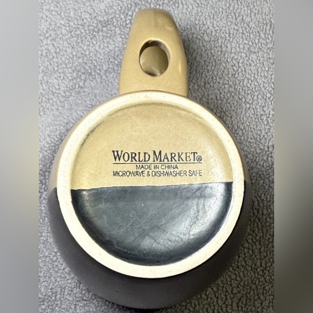 World Market Coffee Mug Cup With Spoon Holder Lot Of 2 - Picture 7 of 8